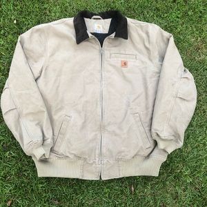 Carhartt Jacket Mens Size 2XL Tall Quilted Lined Chore Coat Tan Brown 14806 Warm
